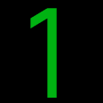 Bold green numeral one.