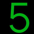 Number five in bright green color