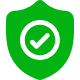 Security symbol with green shield