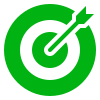 Green target with arrow icon
