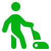 Simplified cleaning symbol in green