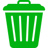 Simple green garbage bin symbol
