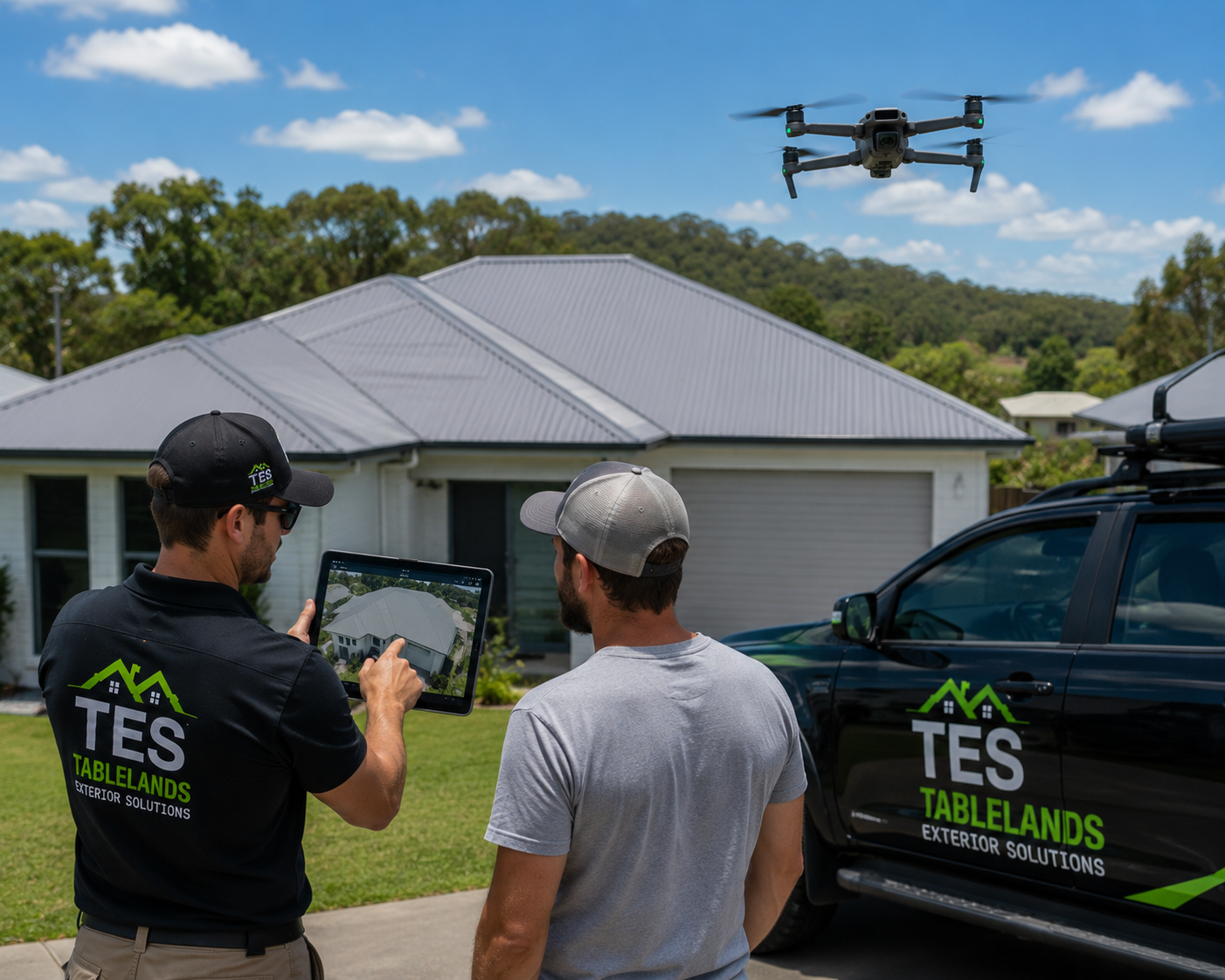 drone image showing customer
